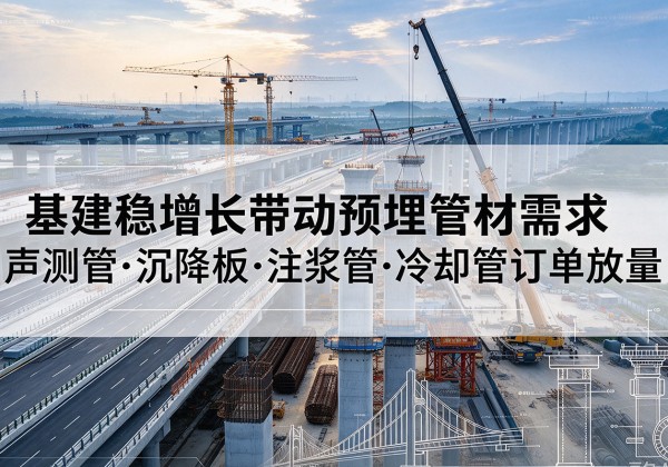 若尔盖基建稳增长带动预埋监测管材需求，声测管、沉降板、注浆管订单持续放量